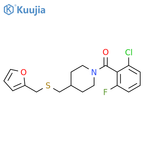 1-(2-chloro-6-fluorobenzoyl)-4-({[(furan-2-yl)methyl]sulfanyl}methyl)piperidine structure