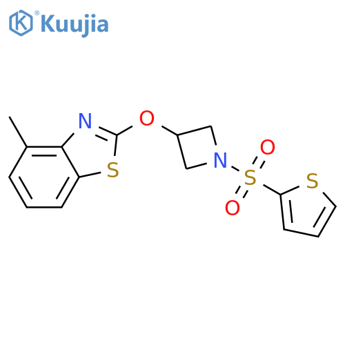 4-methyl-2-{[1-(thiophene-2-sulfonyl)azetidin-3-yl]oxy}-1,3-benzothiazole structure