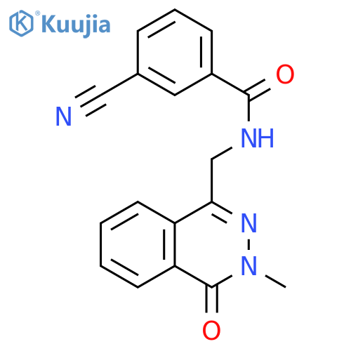 3-cyano-N-[(3-methyl-4-oxo-3,4-dihydrophthalazin-1-yl)methyl]benzamide structure