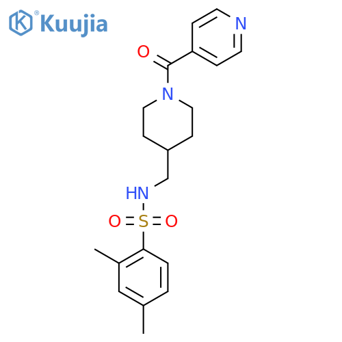 2,4-dimethyl-N-{1-(pyridine-4-carbonyl)piperidin-4-ylmethyl}benzene-1-sulfonamide structure