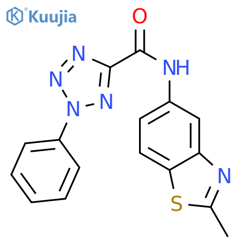 N-(2-methyl-1,3-benzothiazol-5-yl)-2-phenyl-2H-1,2,3,4-tetrazole-5-carboxamide structure