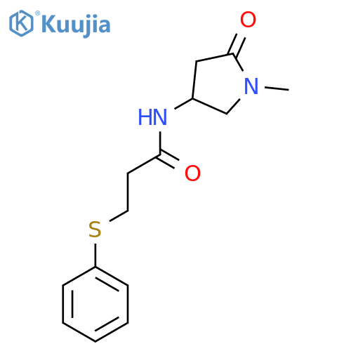 N-(1-methyl-5-oxopyrrolidin-3-yl)-3-(phenylsulfanyl)propanamide structure