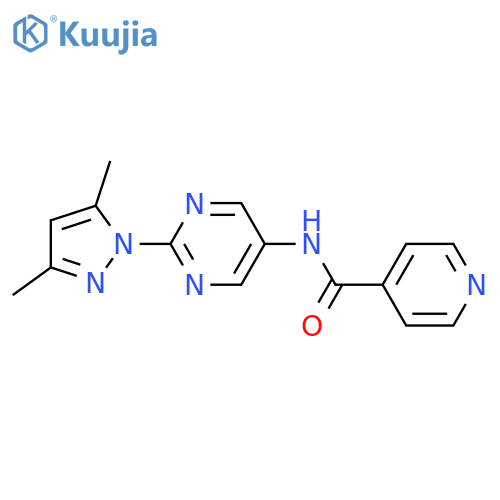 N-2-(3,5-dimethyl-1H-pyrazol-1-yl)pyrimidin-5-ylpyridine-4-carboxamide structure