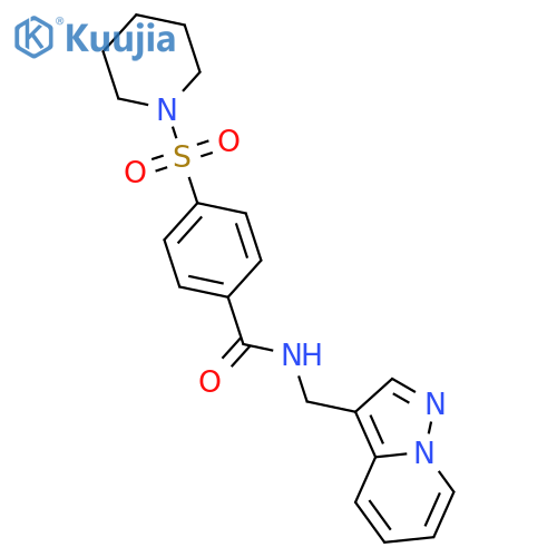 4-(piperidine-1-sulfonyl)-N-({pyrazolo1,5-apyridin-3-yl}methyl)benzamide structure