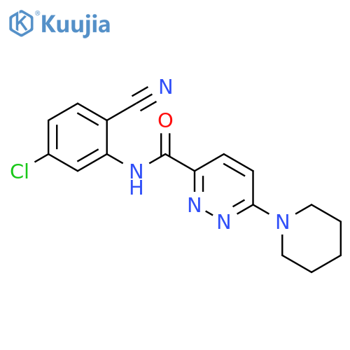 N-(5-chloro-2-cyanophenyl)-6-(piperidin-1-yl)pyridazine-3-carboxamide structure