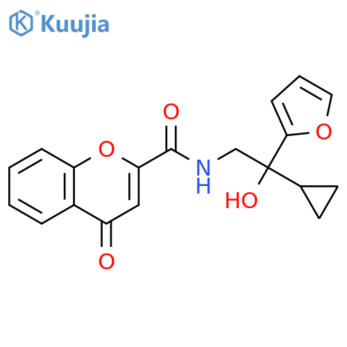 N-2-cyclopropyl-2-(furan-2-yl)-2-hydroxyethyl-4-oxo-4H-chromene-2-carboxamide structure