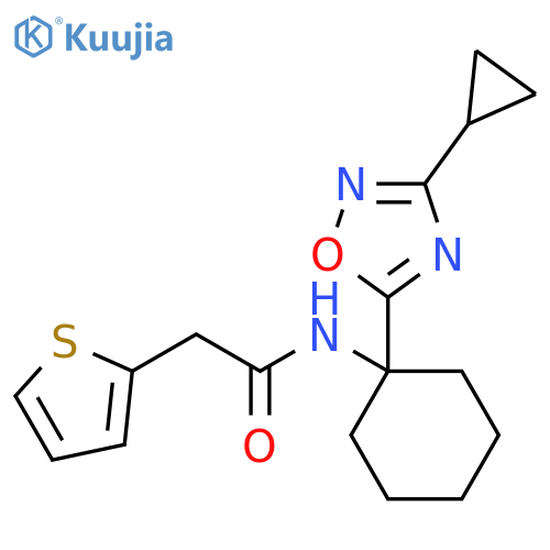 N-[1-(3-cyclopropyl-1,2,4-oxadiazol-5-yl)cyclohexyl]-2-(thiophen-2-yl)acetamide structure