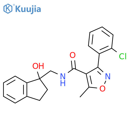 3-(2-chlorophenyl)-N-(1-hydroxy-2,3-dihydro-1H-inden-1-yl)methyl-5-methyl-1,2-oxazole-4-carboxamide structure