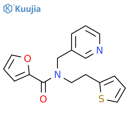 N-(pyridin-3-yl)methyl-N-2-(thiophen-2-yl)ethylfuran-2-carboxamide structure