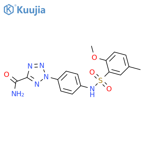 2-4-(2-methoxy-5-methylbenzenesulfonamido)phenyl-2H-1,2,3,4-tetrazole-5-carboxamide structure