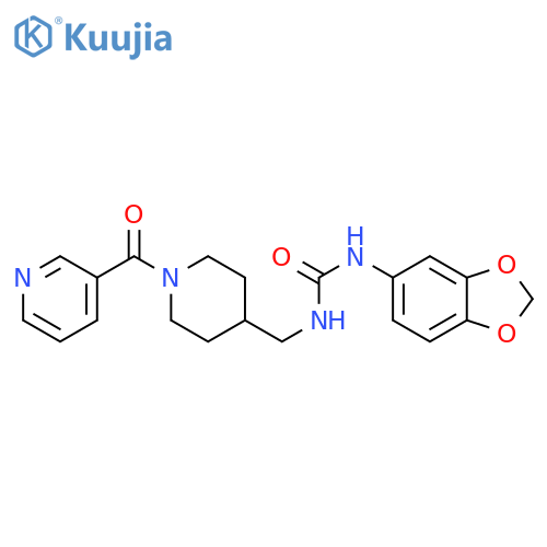 3-(2H-1,3-benzodioxol-5-yl)-1-{1-(pyridine-3-carbonyl)piperidin-4-ylmethyl}urea structure