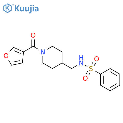 N-{1-(furan-3-carbonyl)piperidin-4-ylmethyl}benzenesulfonamide structure