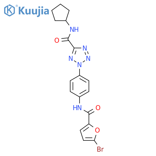 2-[4-(5-bromofuran-2-amido)phenyl]-N-cyclopentyl-2H-1,2,3,4-tetrazole-5-carboxamide structure