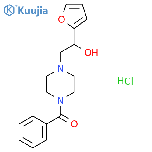 2-(4-benzoylpiperazin-1-yl)-1-(furan-2-yl)ethan-1-ol hydrochloride structure