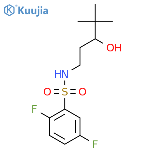 2,5-difluoro-N-(3-hydroxy-4,4-dimethylpentyl)benzene-1-sulfonamide structure