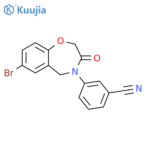 3-(7-bromo-3-oxo-2,3,4,5-tetrahydro-1,4-benzoxazepin-4-yl)benzonitrile structure