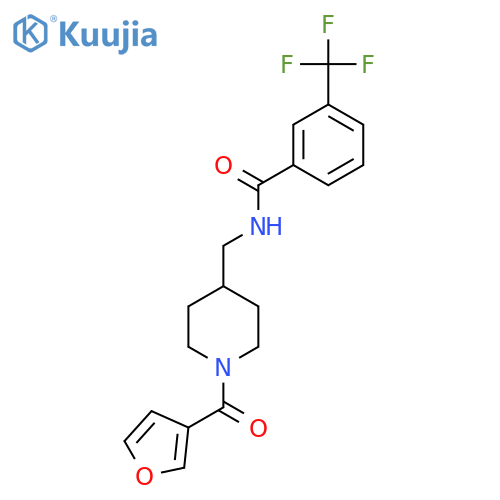 N-{1-(furan-3-carbonyl)piperidin-4-ylmethyl}-3-(trifluoromethyl)benzamide structure