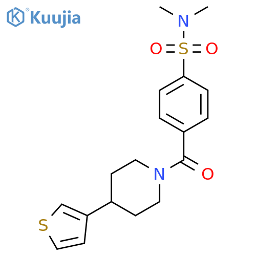 N,N-dimethyl-4-4-(thiophen-3-yl)piperidine-1-carbonylbenzene-1-sulfonamide structure