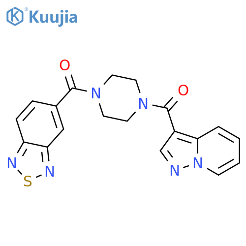 5-(4-{pyrazolo[1,5-a]pyridine-3-carbonyl}piperazine-1-carbonyl)-2,1,3-benzothiadiazole structure