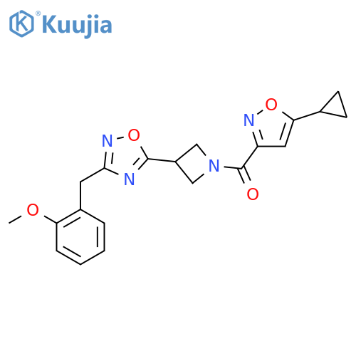 5-1-(5-cyclopropyl-1,2-oxazole-3-carbonyl)azetidin-3-yl-3-(2-methoxyphenyl)methyl-1,2,4-oxadiazole structure