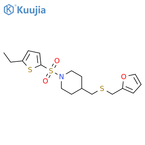 1-[(5-ethylthiophen-2-yl)sulfonyl]-4-({[(furan-2-yl)methyl]sulfanyl}methyl)piperidine structure