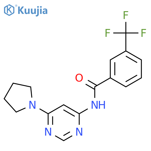 N-6-(pyrrolidin-1-yl)pyrimidin-4-yl-3-(trifluoromethyl)benzamide structure