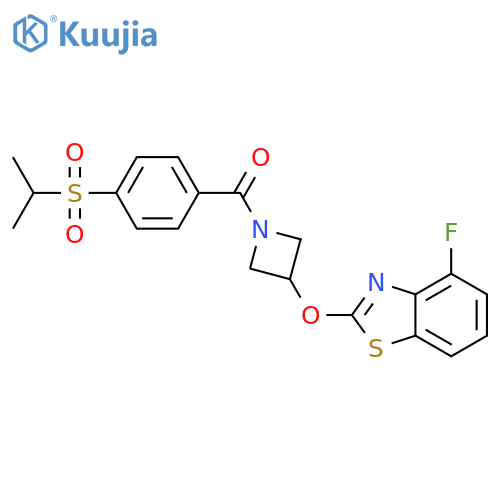 4-fluoro-2-({1-[4-(propane-2-sulfonyl)benzoyl]azetidin-3-yl}oxy)-1,3-benzothiazole structure