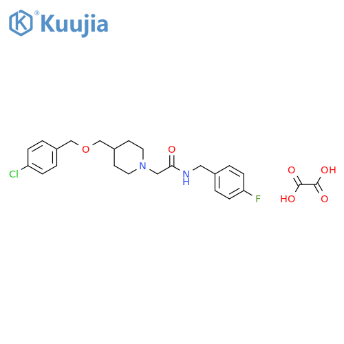 2-(4-{(4-chlorophenyl)methoxymethyl}piperidin-1-yl)-N-(4-fluorophenyl)methylacetamide; oxalic acid structure