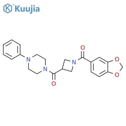1-1-(2H-1,3-benzodioxole-5-carbonyl)azetidine-3-carbonyl-4-phenylpiperazine structure
