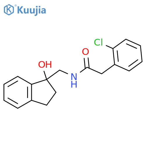 2-(2-chlorophenyl)-N-(1-hydroxy-2,3-dihydro-1H-inden-1-yl)methylacetamide structure