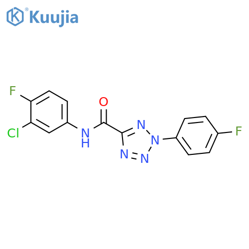 N-(3-chloro-4-fluorophenyl)-2-(4-fluorophenyl)-2H-1,2,3,4-tetrazole-5-carboxamide structure