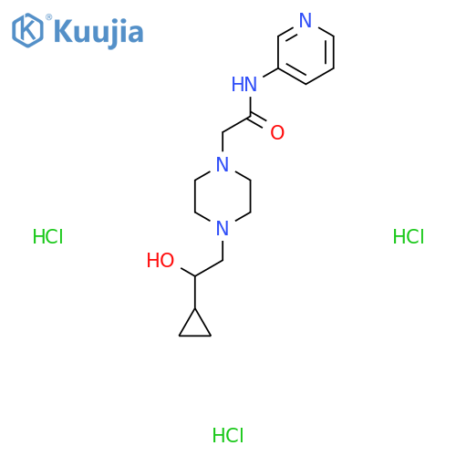 2-4-(2-cyclopropyl-2-hydroxyethyl)piperazin-1-yl-N-(pyridin-3-yl)acetamide trihydrochloride structure
