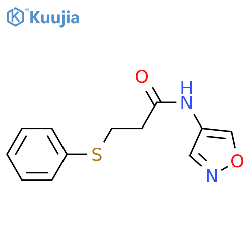 N-(1,2-oxazol-4-yl)-3-(phenylsulfanyl)propanamide structure