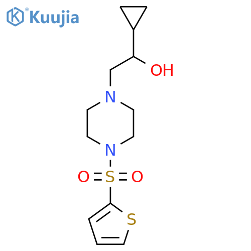 1-cyclopropyl-2-4-(thiophene-2-sulfonyl)piperazin-1-ylethan-1-ol structure