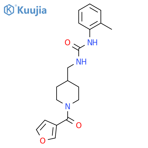 3-{1-(furan-3-carbonyl)piperidin-4-ylmethyl}-1-(2-methylphenyl)urea structure