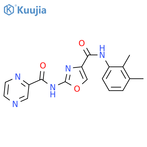 N-{4-(2,3-dimethylphenyl)carbamoyl-1,3-oxazol-2-yl}pyrazine-2-carboxamide structure