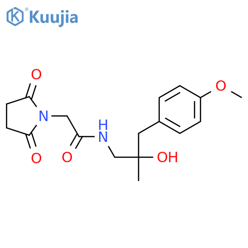 2-(2,5-dioxopyrrolidin-1-yl)-N-2-hydroxy-3-(4-methoxyphenyl)-2-methylpropylacetamide structure