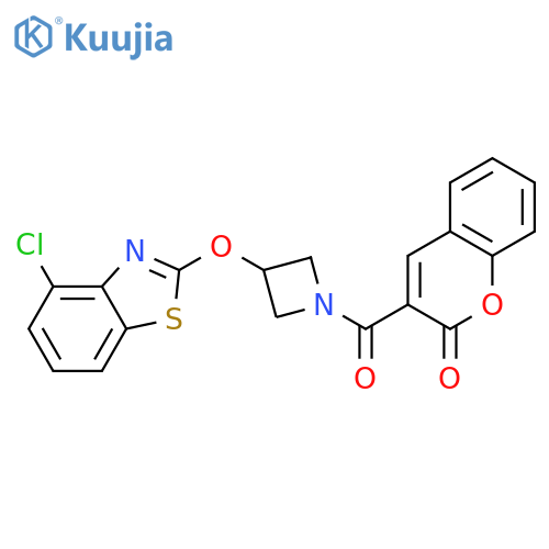 3-{3-[(4-chloro-1,3-benzothiazol-2-yl)oxy]azetidine-1-carbonyl}-2H-chromen-2-one structure
