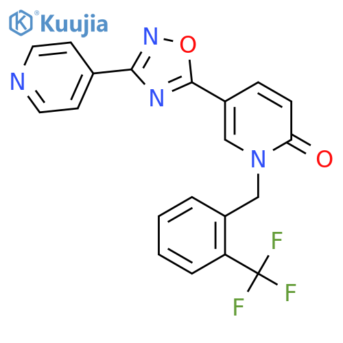 5-3-(pyridin-4-yl)-1,2,4-oxadiazol-5-yl-1-{2-(trifluoromethyl)phenylmethyl}-1,2-dihydropyridin-2-one structure