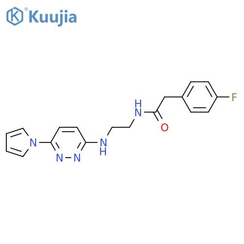 2-(4-fluorophenyl)-N-(2-{[6-(1H-pyrrol-1-yl)pyridazin-3-yl]amino}ethyl)acetamide structure