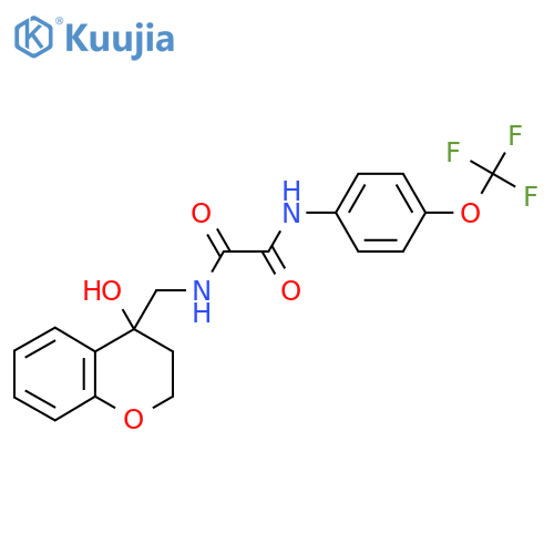 N-[(4-hydroxy-3,4-dihydro-2H-1-benzopyran-4-yl)methyl]-N'-[4-(trifluoromethoxy)phenyl]ethanediamide structure