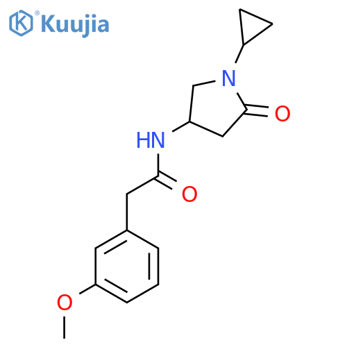 N-(1-cyclopropyl-5-oxopyrrolidin-3-yl)-2-(3-methoxyphenyl)acetamide structure
