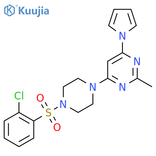 4-[4-(2-chlorobenzenesulfonyl)piperazin-1-yl]-2-methyl-6-(1H-pyrrol-1-yl)pyrimidine structure
