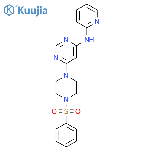 6-[4-(benzenesulfonyl)piperazin-1-yl]-N-(pyridin-2-yl)pyrimidin-4-amine structure