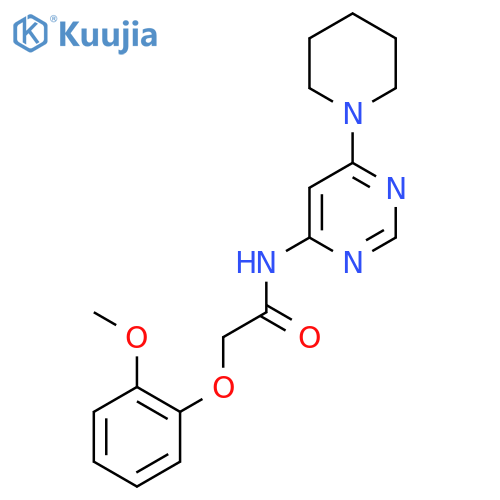 2-(2-methoxyphenoxy)-N-6-(piperidin-1-yl)pyrimidin-4-ylacetamide structure