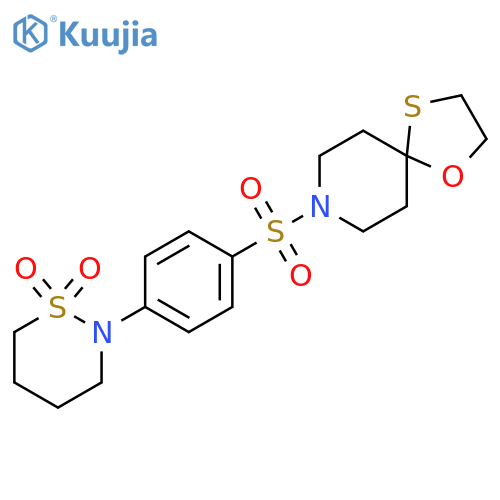2-(4-{1-oxa-4-thia-8-azaspiro[4.5]decane-8-sulfonyl}phenyl)-1lambda6,2-thiazinane-1,1-dione structure