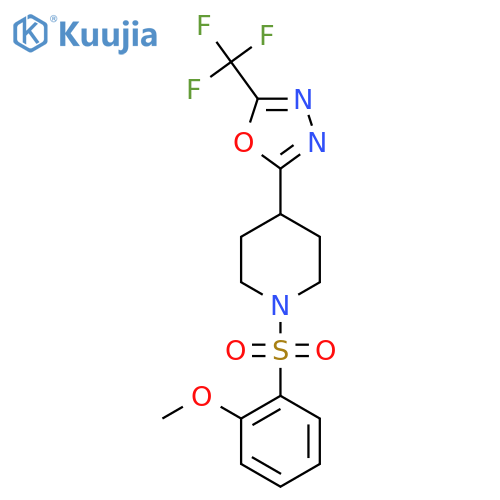 1-(2-methoxybenzenesulfonyl)-4-5-(trifluoromethyl)-1,3,4-oxadiazol-2-ylpiperidine structure