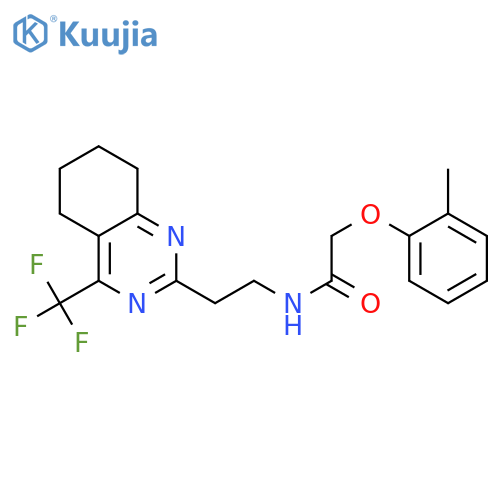 2-(2-methylphenoxy)-N-{2-[4-(trifluoromethyl)-5,6,7,8-tetrahydroquinazolin-2-yl]ethyl}acetamide structure