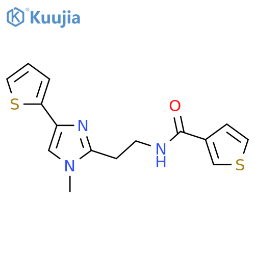 N-{2-[1-methyl-4-(thiophen-2-yl)-1H-imidazol-2-yl]ethyl}thiophene-3-carboxamide structure