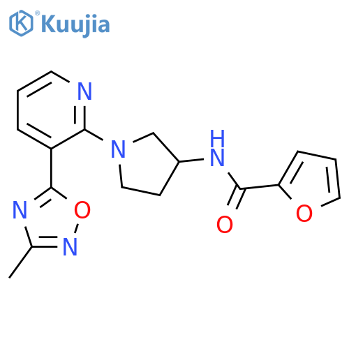 N-{1-[3-(3-methyl-1,2,4-oxadiazol-5-yl)pyridin-2-yl]pyrrolidin-3-yl}furan-2-carboxamide structure
